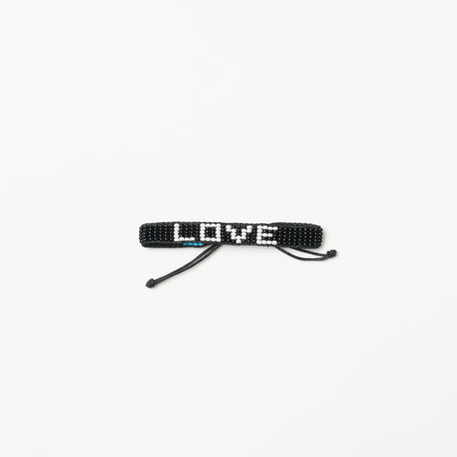 Woven LOVE Bracelet - Black/White