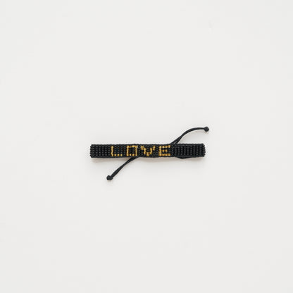 Woven LOVE Bracelet - Black/Gold