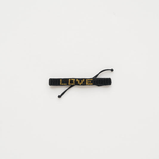 Woven LOVE Bracelet - Black/Gold