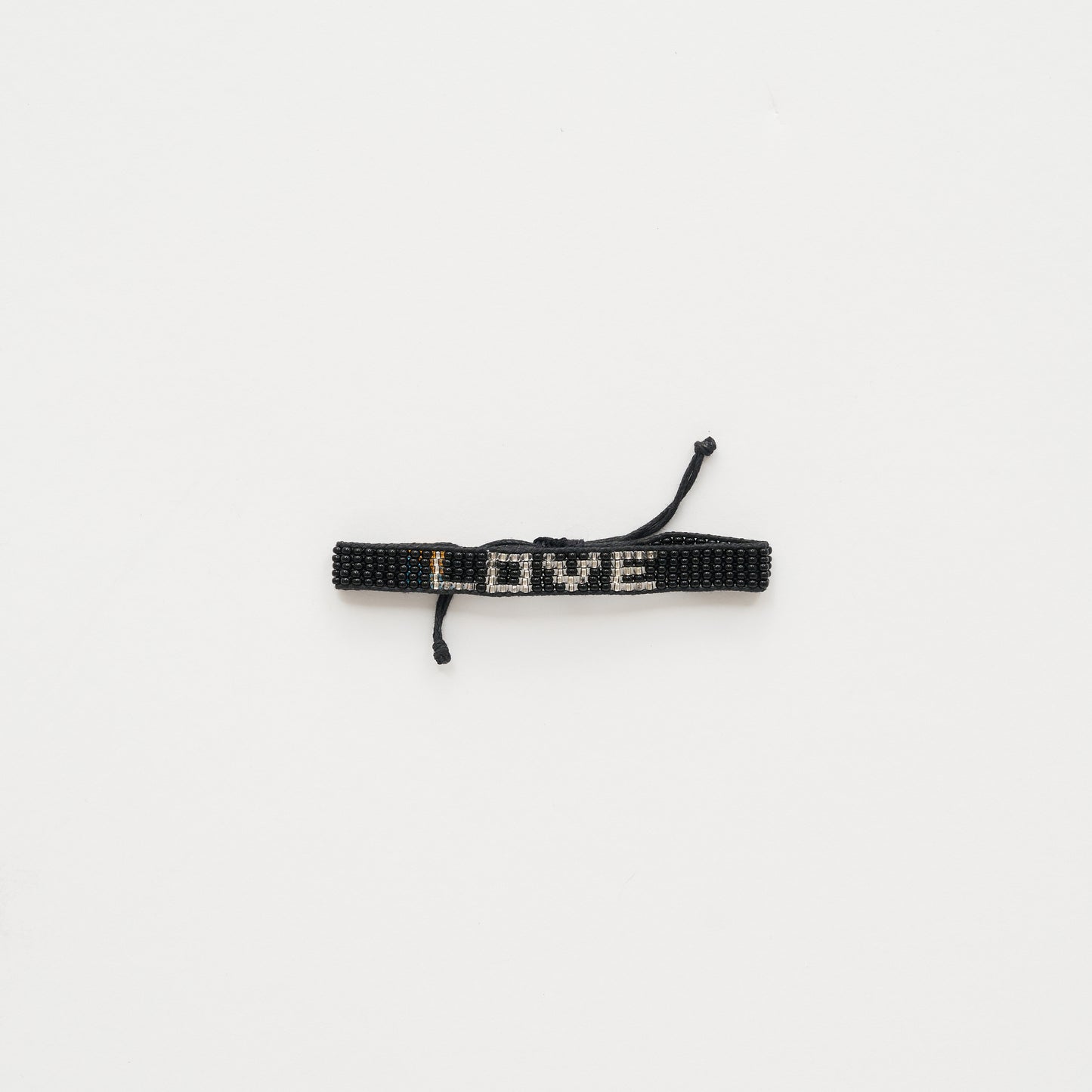 Woven LOVE Bracelet - Black/Silver