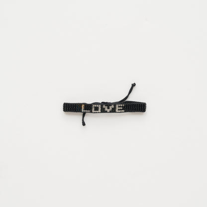 Woven LOVE Bracelet - Black/Silver