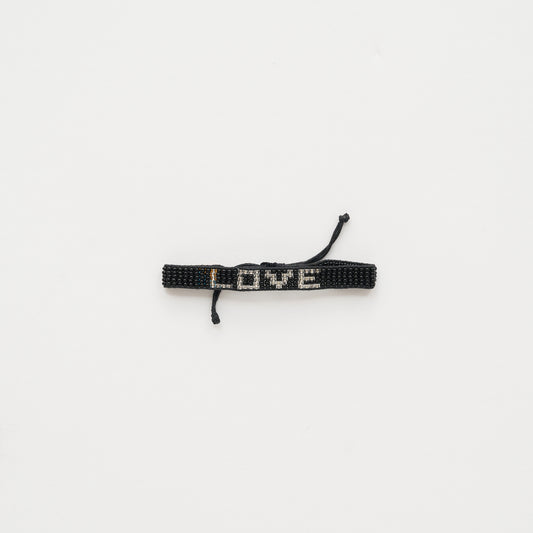 Woven LOVE Bracelet - Black/Silver