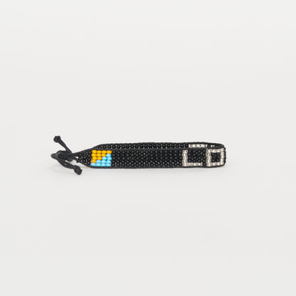 Woven LOVE Bracelet - Black/Silver