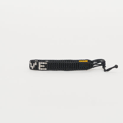 Woven LOVE Bracelet - Black/Silver