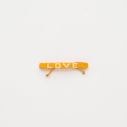 Woven LOVE Bracelet - Orange/White