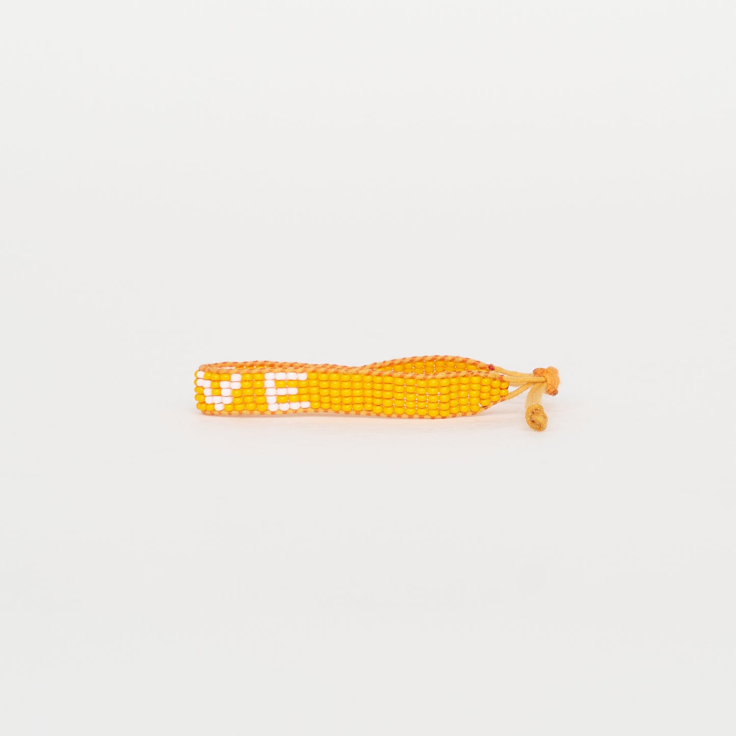 Woven LOVE Bracelet - Orange/White