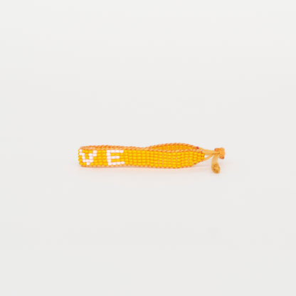 Woven LOVE Bracelet - Orange/White