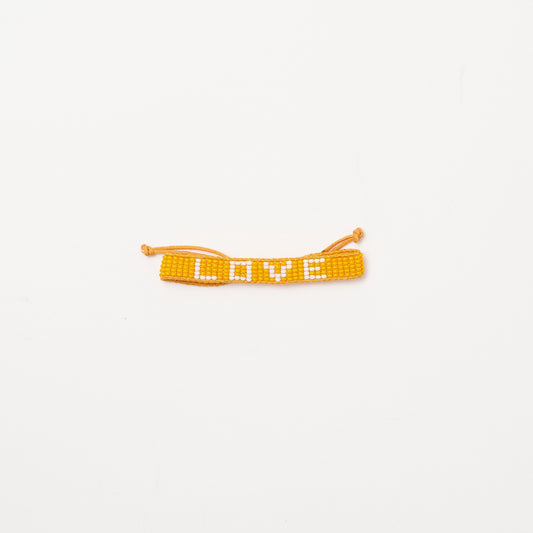 Woven LOVE Bracelet - Orange/White