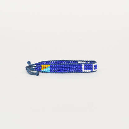 Woven LOVE Bracelet - Royal/White
