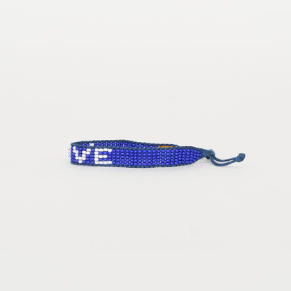 Woven LOVE Bracelet - Royal/White