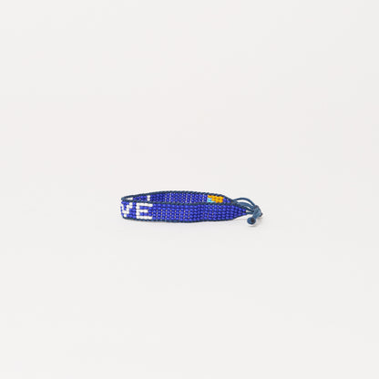 Woven LOVE Bracelet - Royal/White