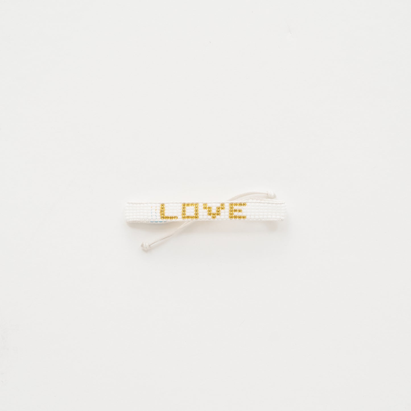Woven LOVE Bracelet - White/Gold