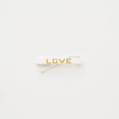 Woven LOVE Bracelet - White/Gold