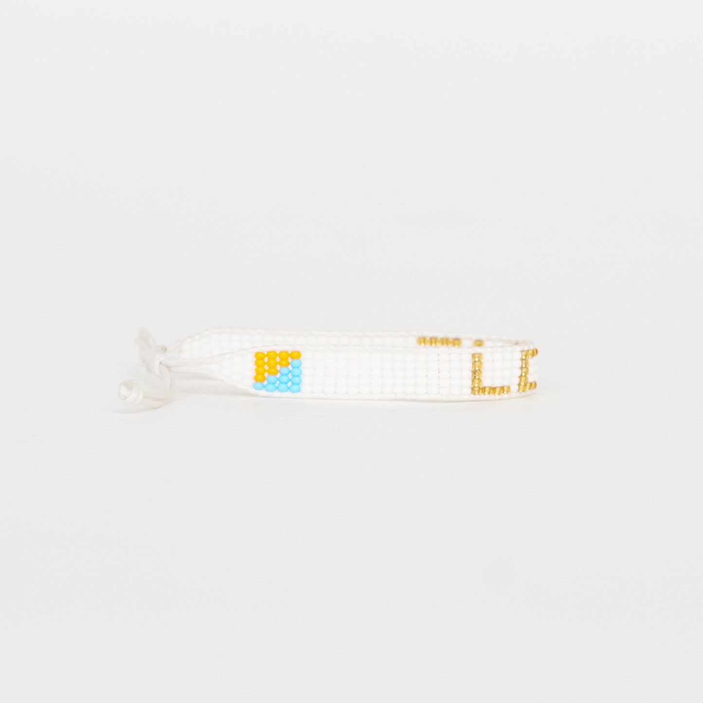 Woven LOVE Bracelet - White/Gold