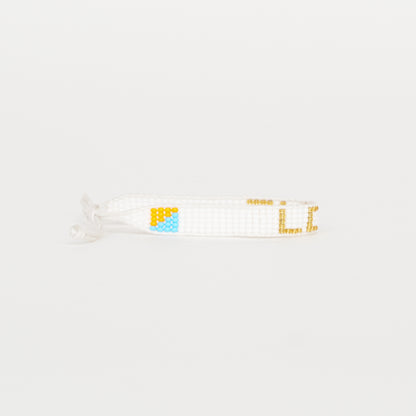 Woven LOVE Bracelet - White/Gold