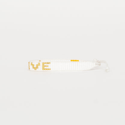 Woven LOVE Bracelet - White/Gold