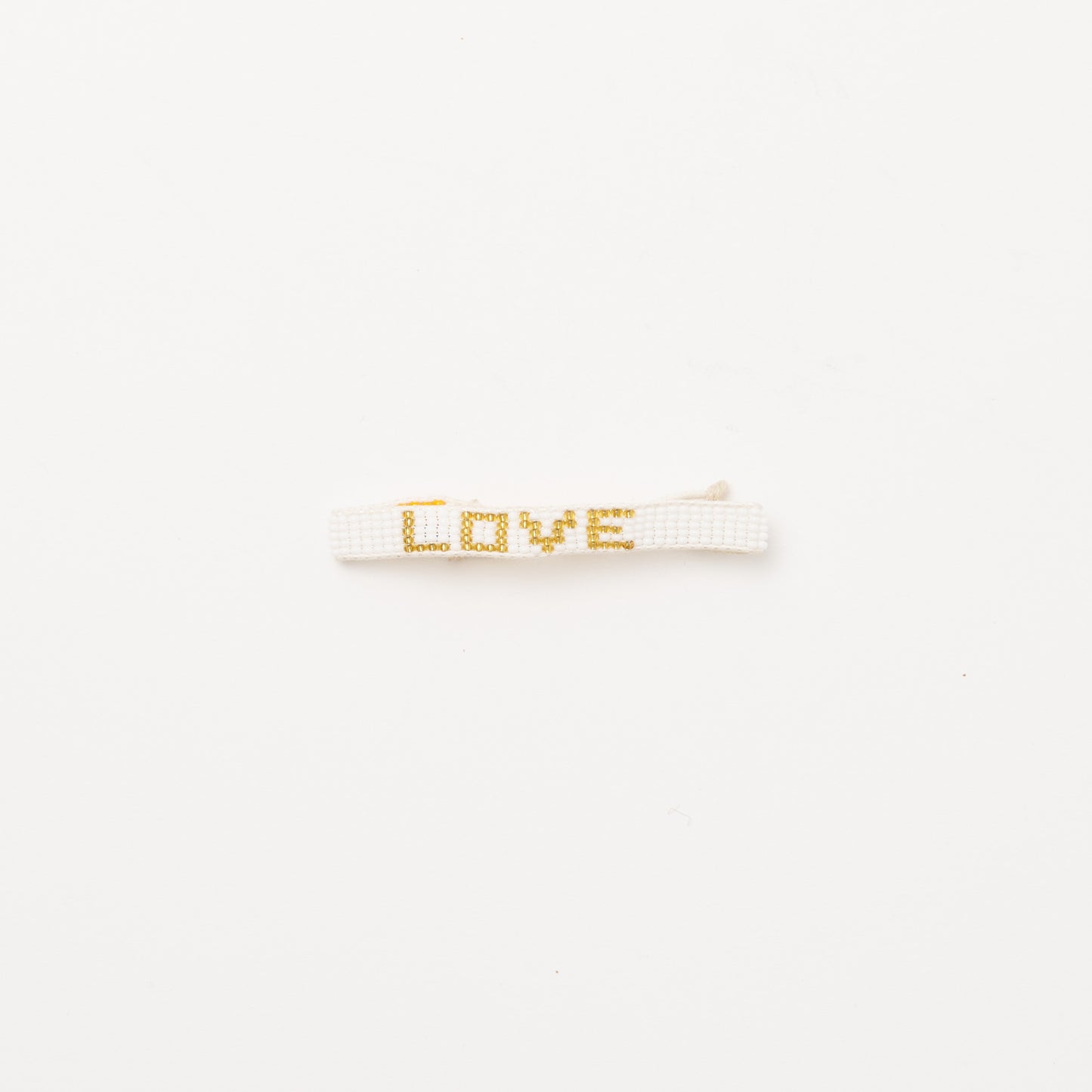 Woven LOVE Bracelet - White/Gold
