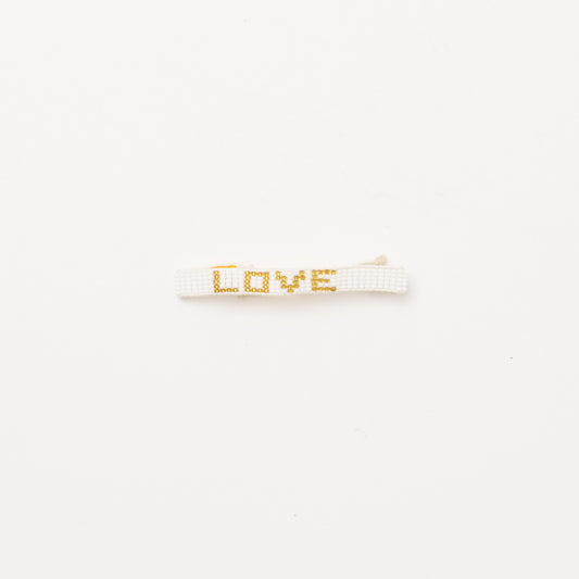 Woven LOVE Bracelet - White/Gold
