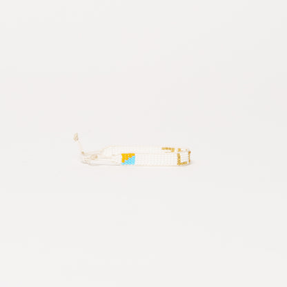 Woven LOVE Bracelet - White/Gold