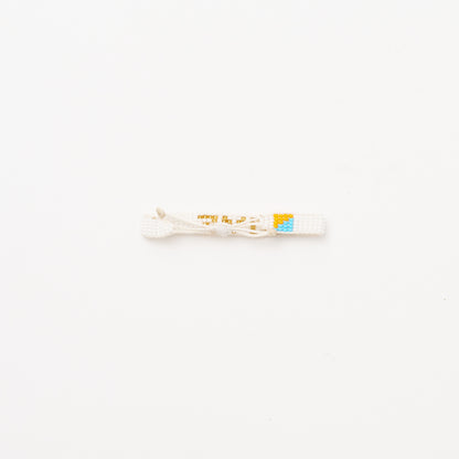 Woven LOVE Bracelet - White/Gold