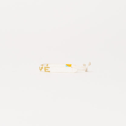 Woven LOVE Bracelet - White/Gold
