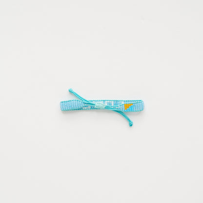 Woven LOVE Bracelet - Blue/White