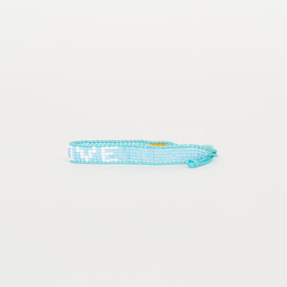 Woven LOVE Bracelet - Blue/White