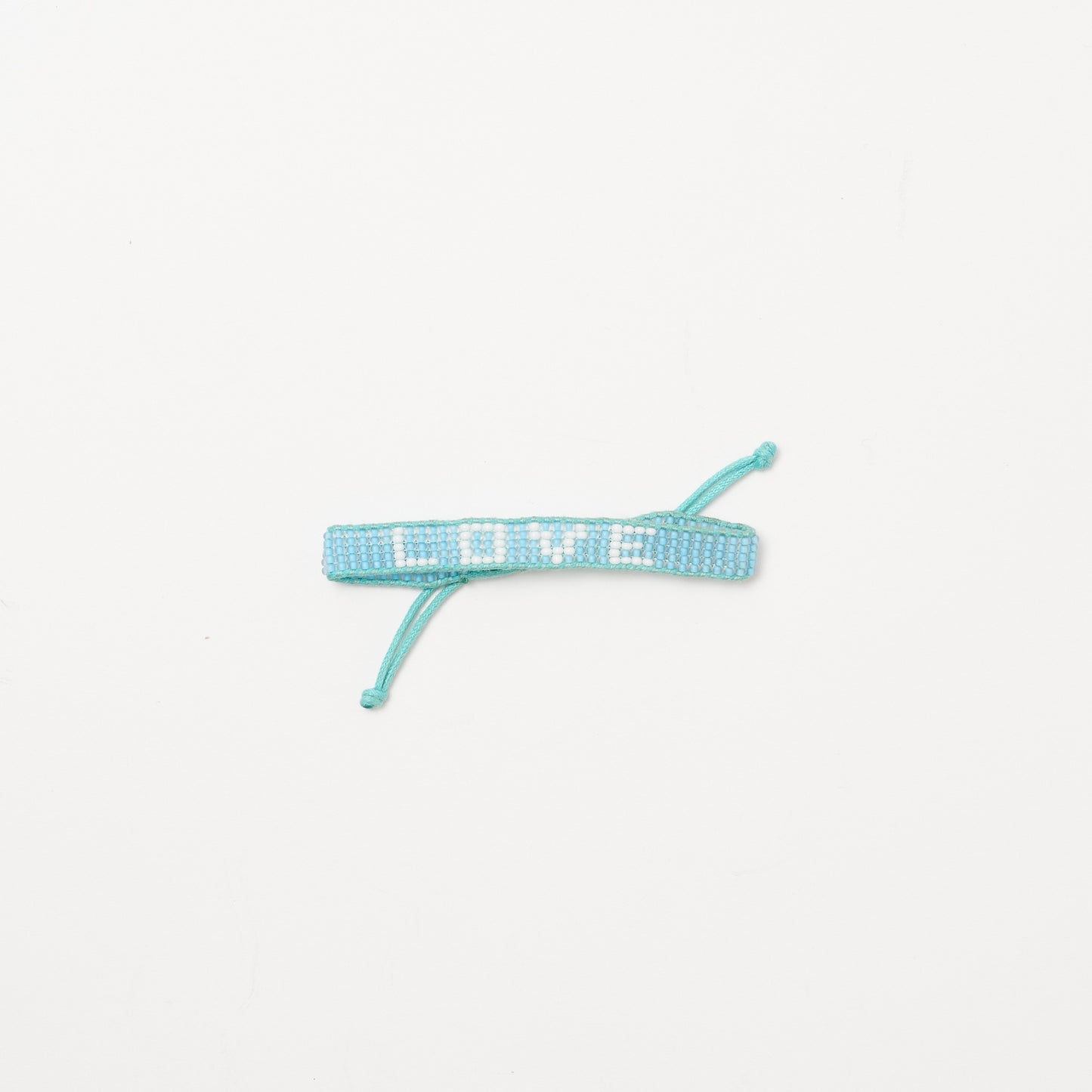Woven LOVE Bracelet - Blue/White