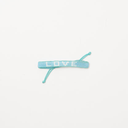 Woven LOVE Bracelet - Blue/White