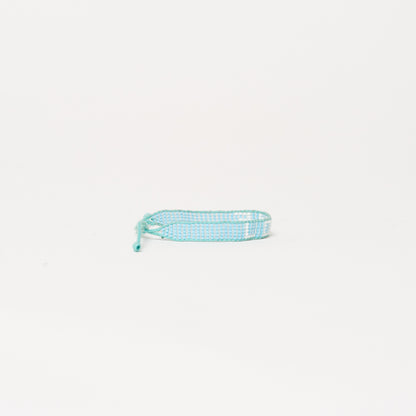 Woven LOVE Bracelet - Blue/White