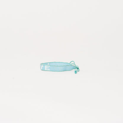 Woven LOVE Bracelet - Blue/White