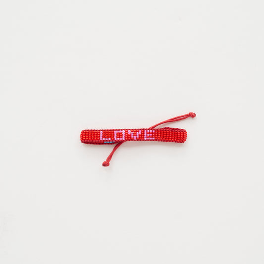 Woven LOVE Bracelet - Cherry/Bubblegum