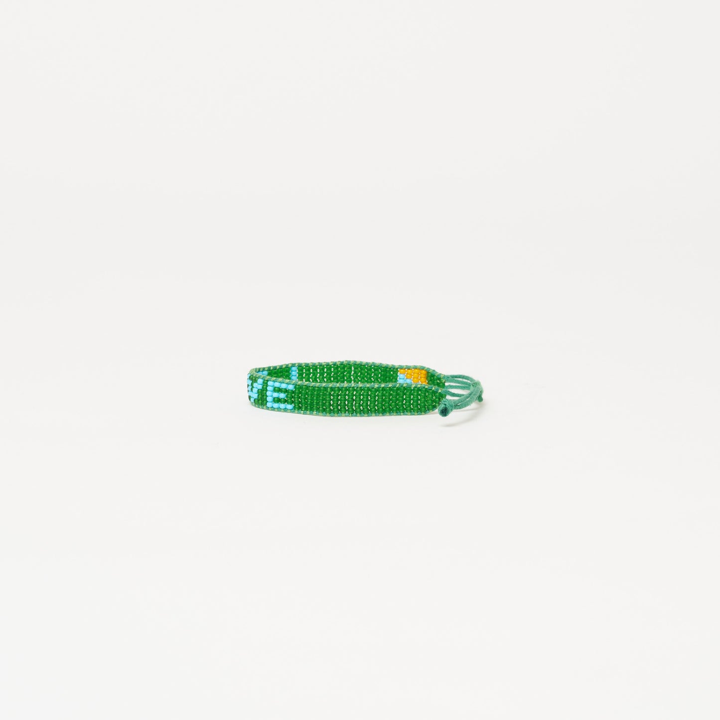 Woven LOVE Bracelet - Green/Light Blue