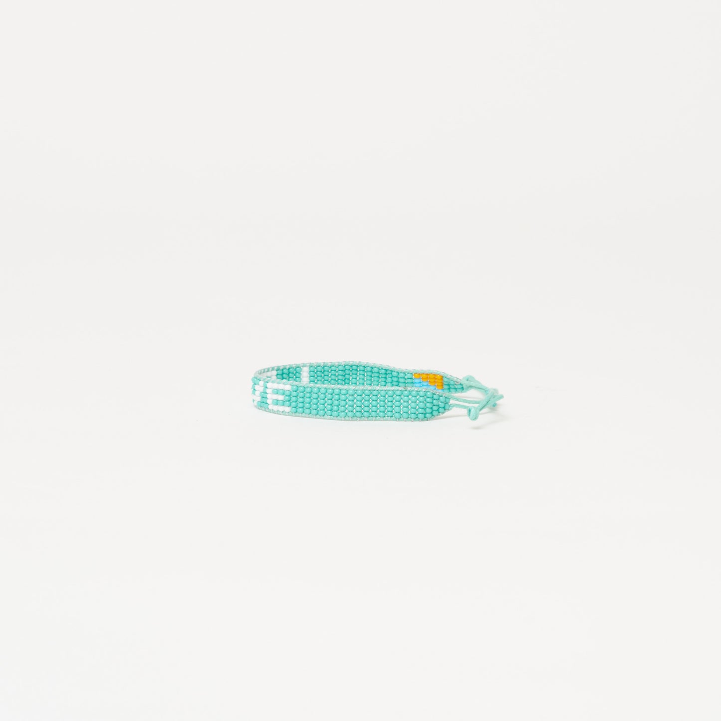 Woven LOVE Bracelet - Aqua/White