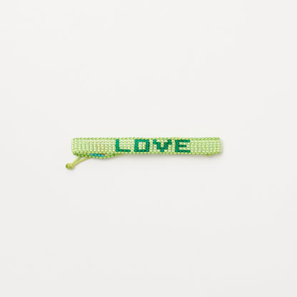 Woven LOVE Bracelet - Lime/Forrest Green
