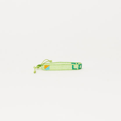 Woven LOVE Bracelet - Lime/Forrest Green
