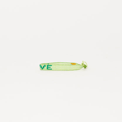 Woven LOVE Bracelet - Lime/Forrest Green