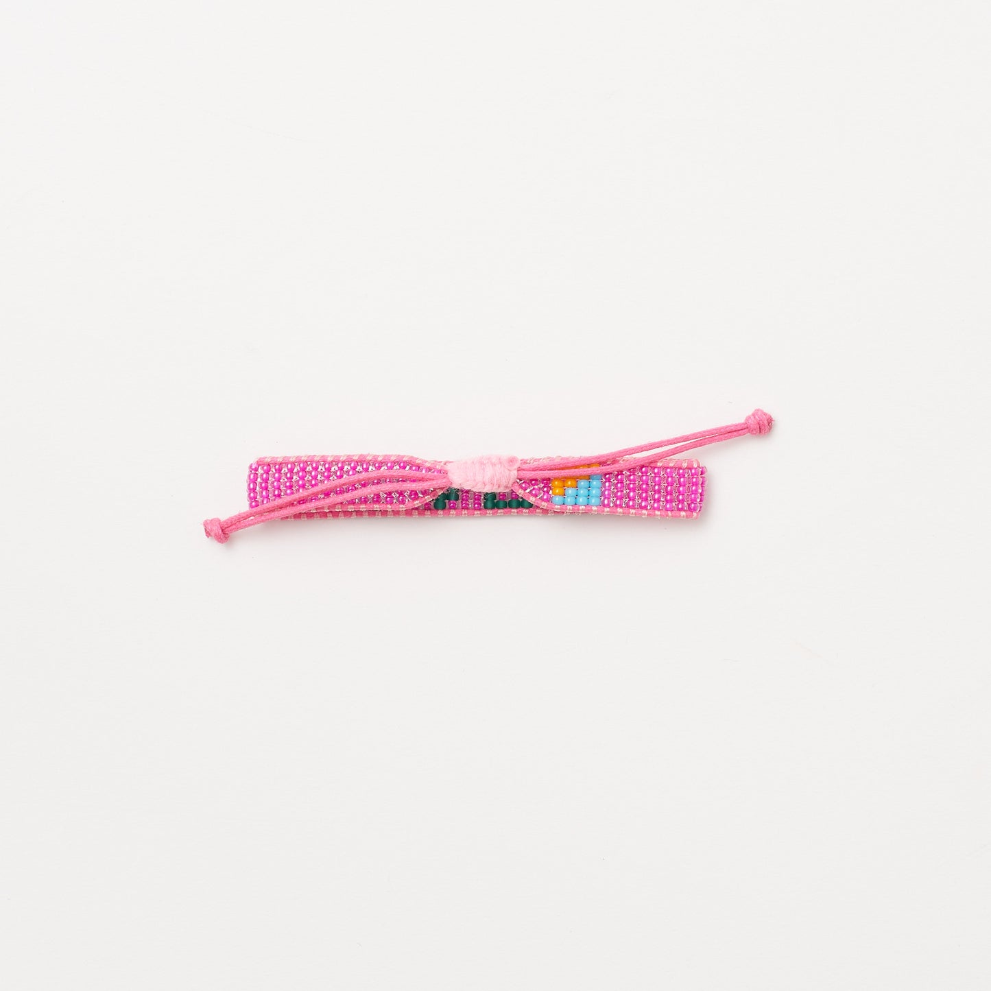 Woven LOVE Bracelet - Pucker Pink/Forrest Green