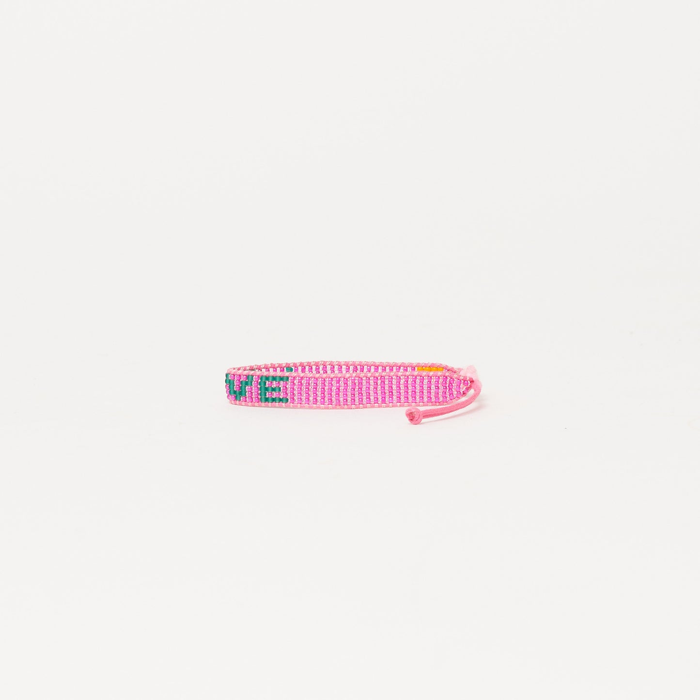 Woven LOVE Bracelet - Pucker Pink/Forrest Green