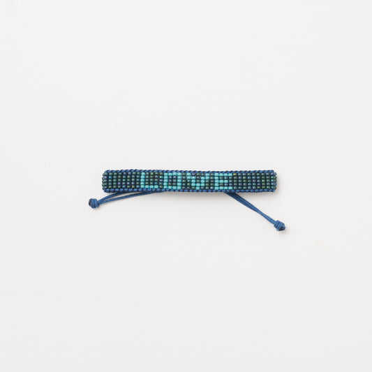 Woven LOVE Bracelet - Blue Algae/Aqua Blue