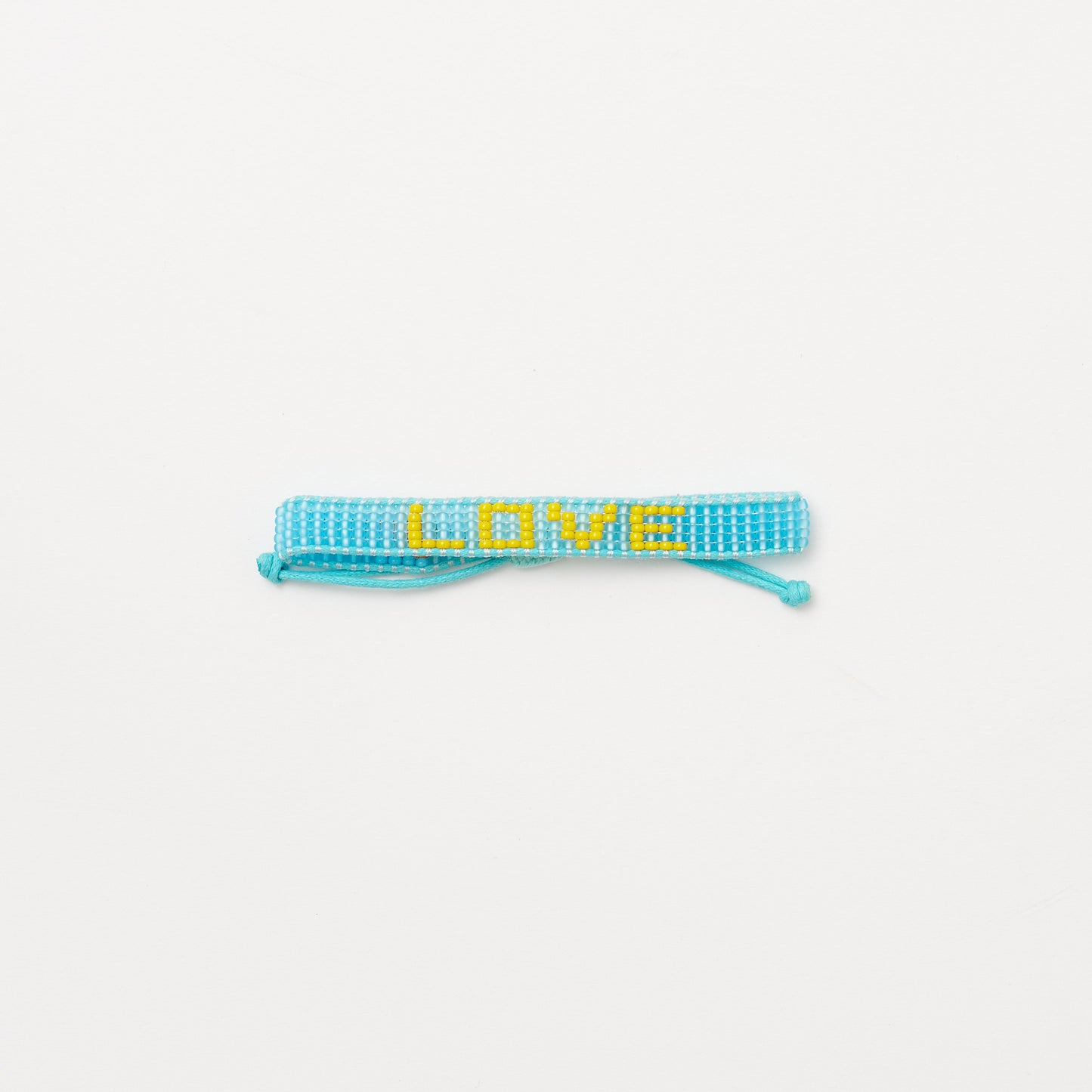 Woven LOVE Bracelet - Seaglass Blue/Yellow
