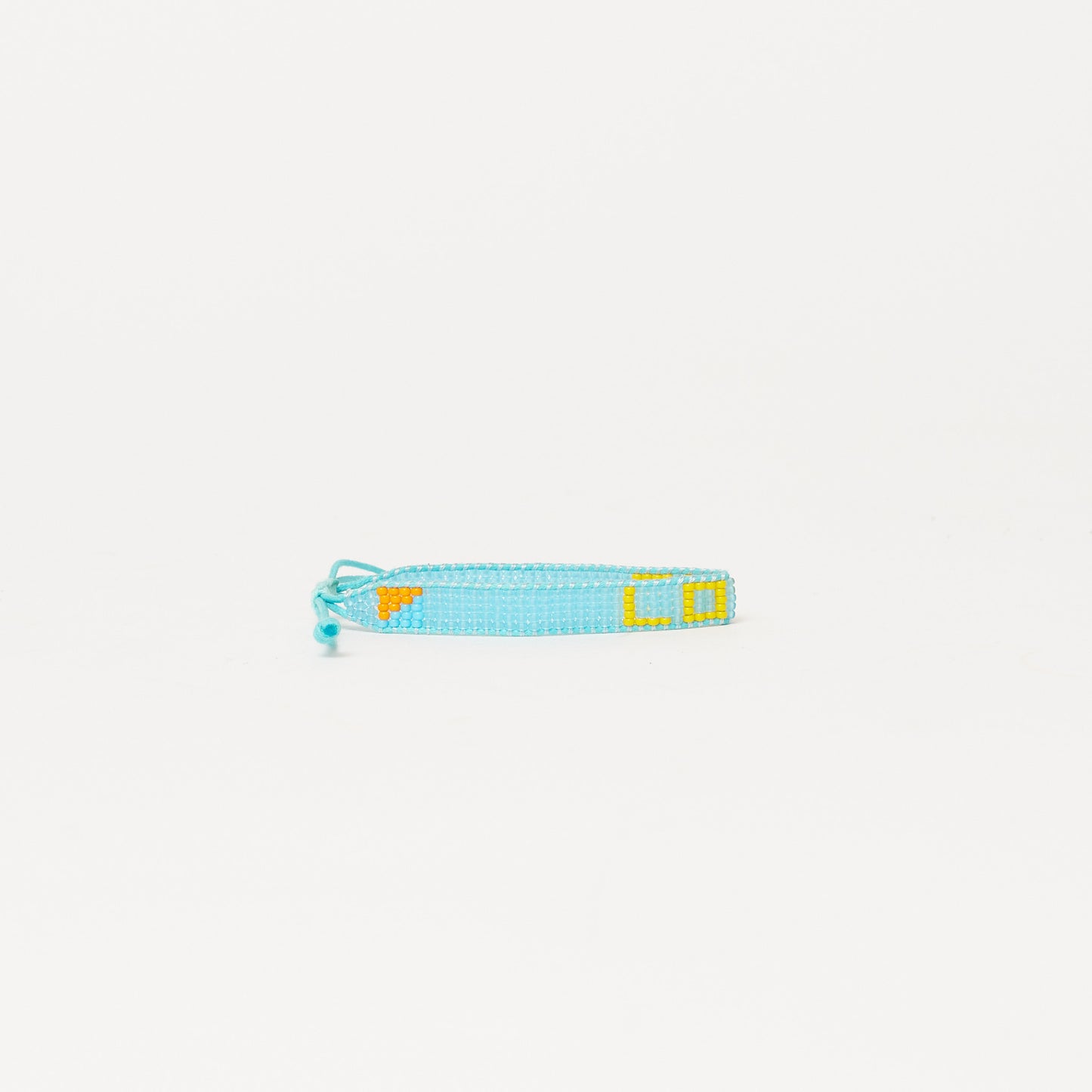 Woven LOVE Bracelet - Seaglass Blue/Yellow