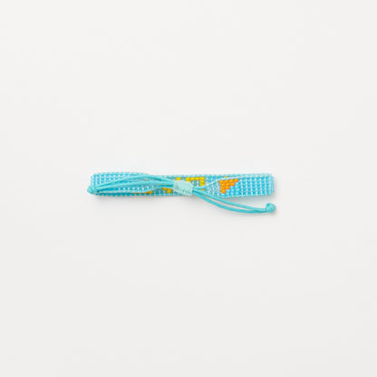 Woven LOVE Bracelet - Seaglass Blue/Yellow