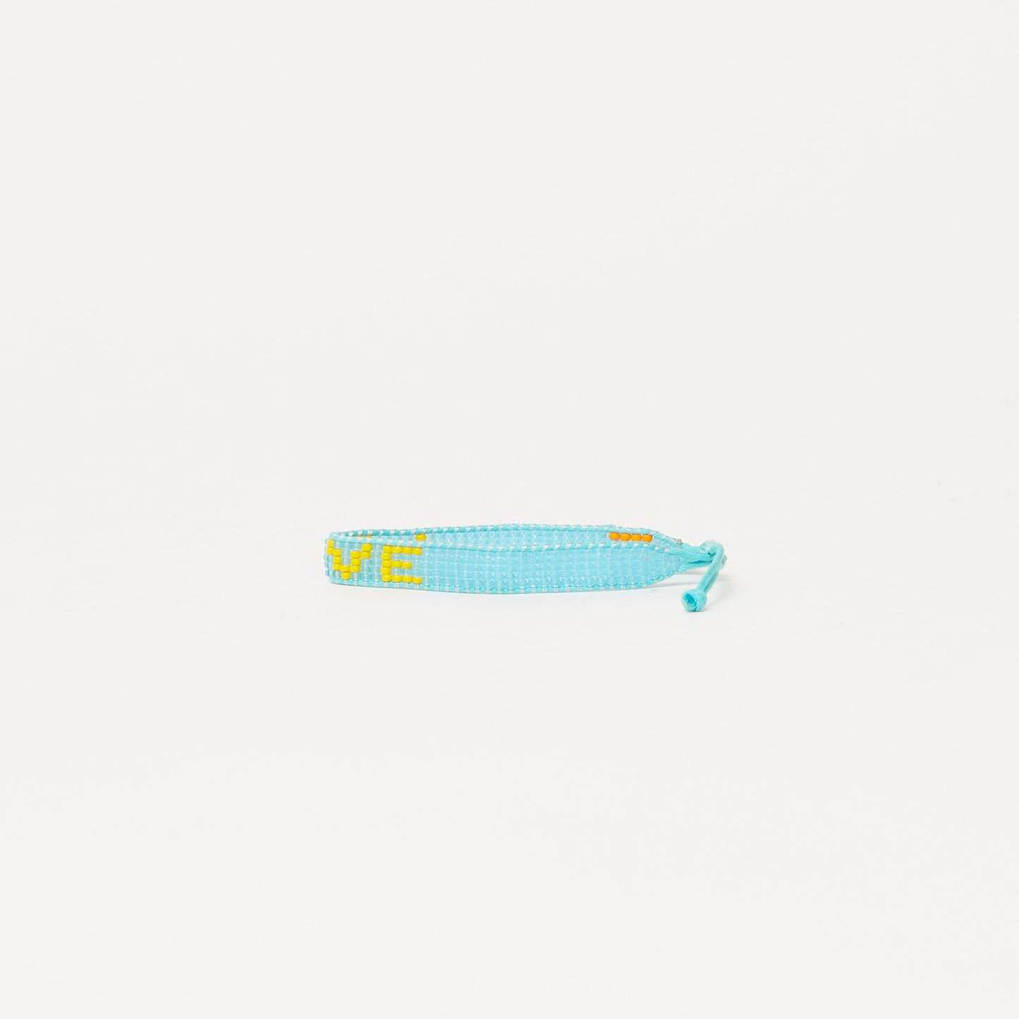 Woven LOVE Bracelet - Seaglass Blue/Yellow