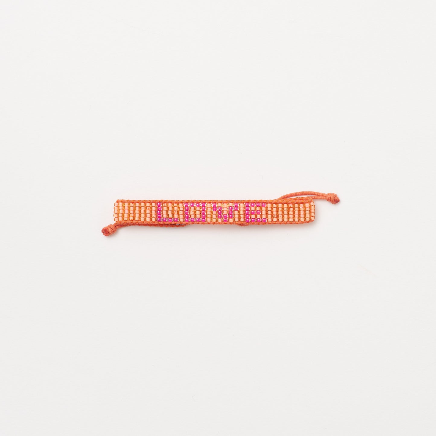 Woven LOVE Bracelet - Orange Sorbet/Pucker Pink
