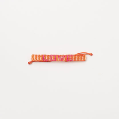 Woven LOVE Bracelet - Orange Sorbet/Pucker Pink