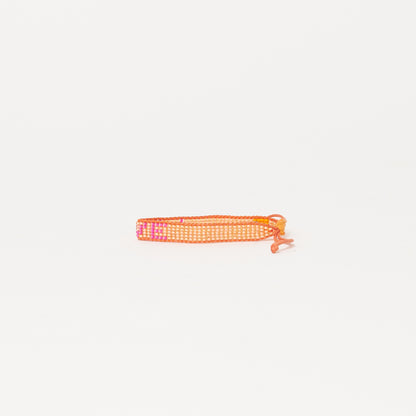 Woven LOVE Bracelet - Orange Sorbet/Pucker Pink
