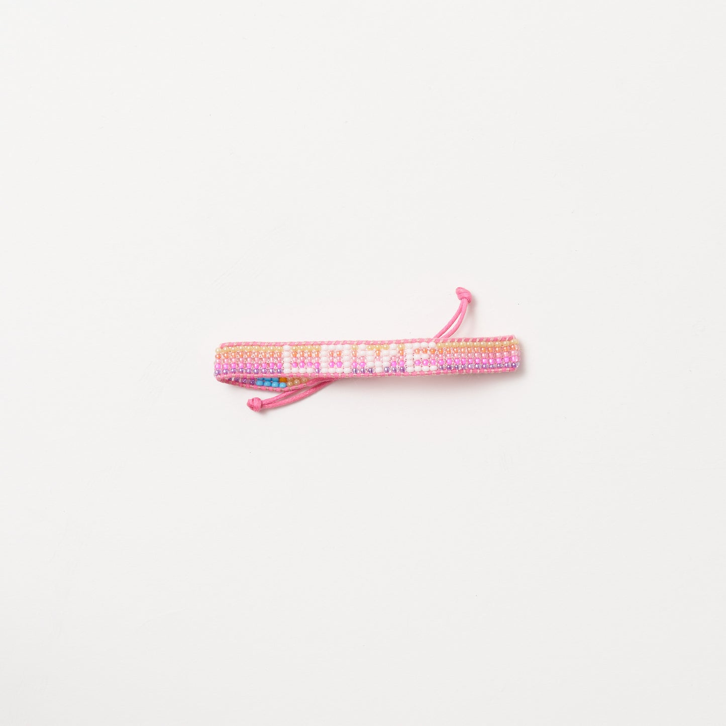 Woven LOVE Bracelet - Pink Multi Stripe