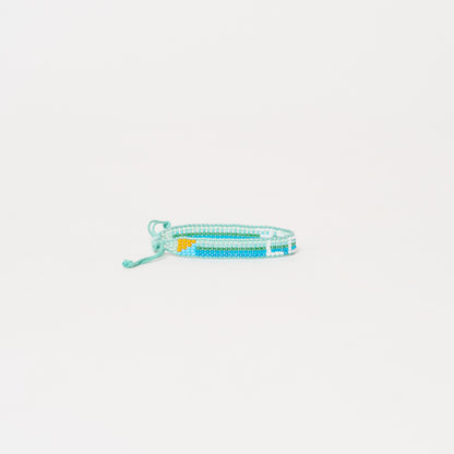 Woven LOVE Bracelet - Green Multi Stripe