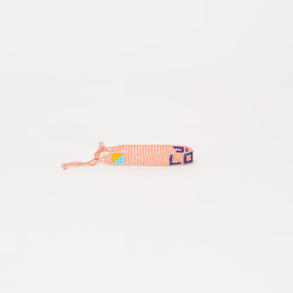 Woven LOVE Bracelet - Coral/Ink